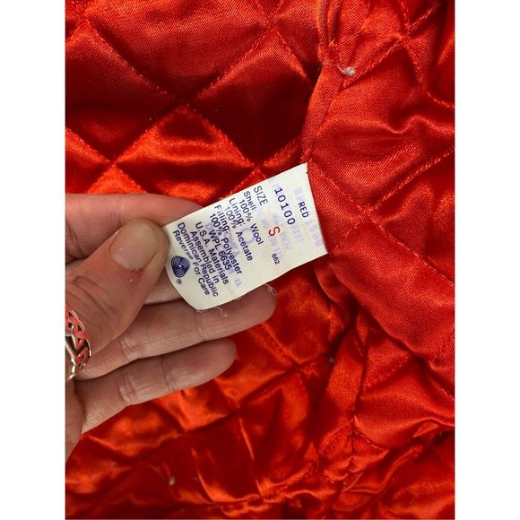 Woolrich 100% Wool Red Long Hooded Coat, Size Small, MSRP $790 - Picture 7 of 10